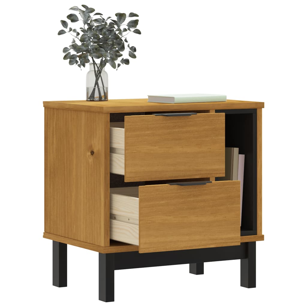 Bedside Cabinet Flam 19.3&quot;X13.8&quot;X19.7&quot; Solid Wood Pine