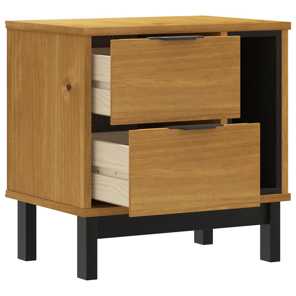 Bedside Cabinet Flam 19.3&quot;X13.8&quot;X19.7&quot; Solid Wood Pine