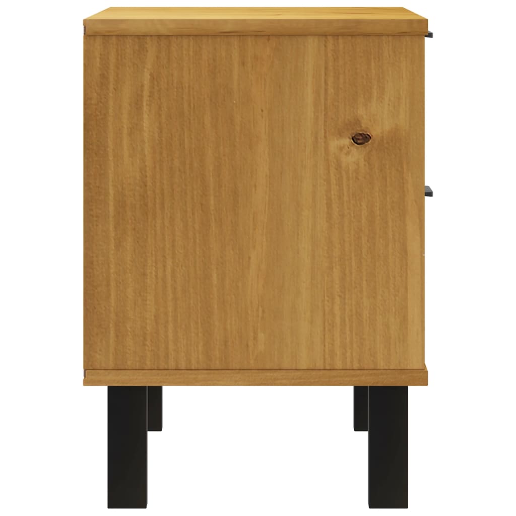 Bedside Cabinet Flam 19.3&quot;X13.8&quot;X19.7&quot; Solid Wood Pine