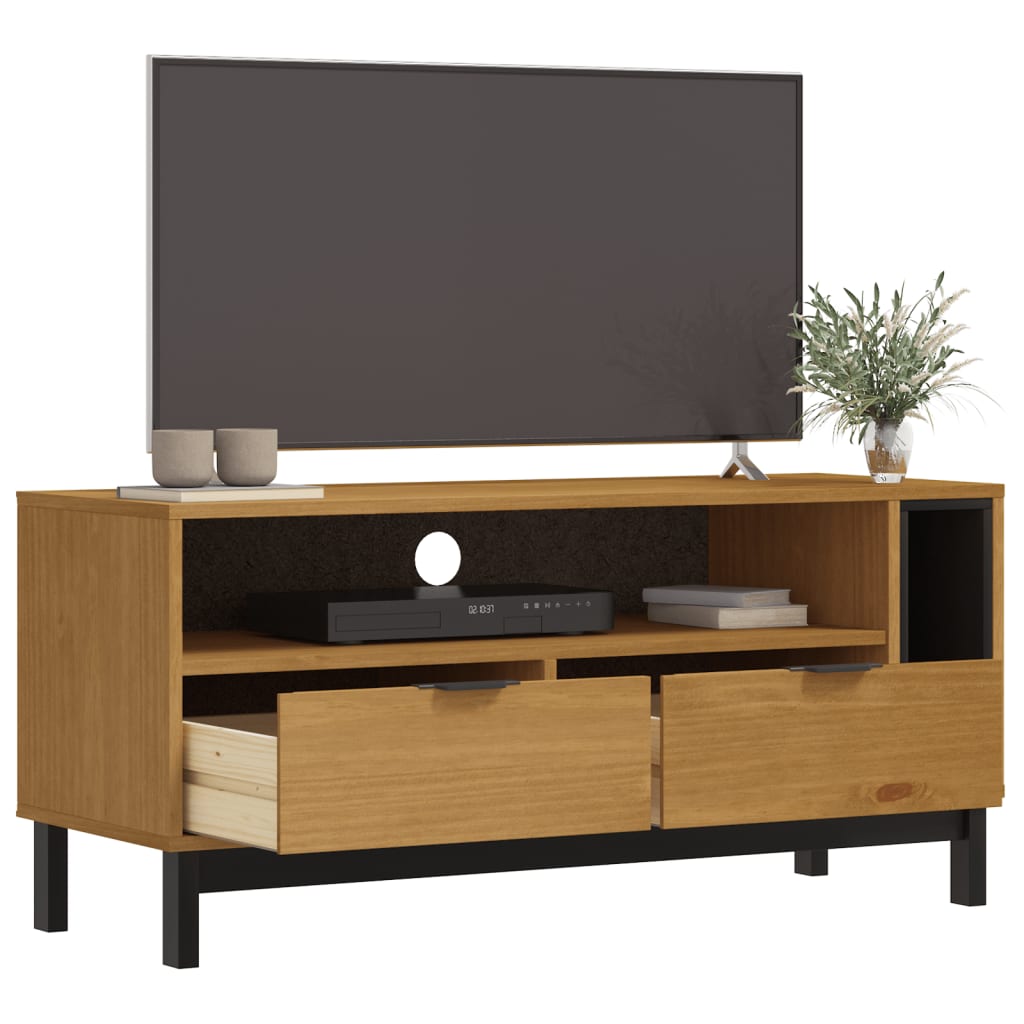 Tv Stand Flam 43.3&quot;X15.7&quot;X19.7&quot; Solid Wood Pine