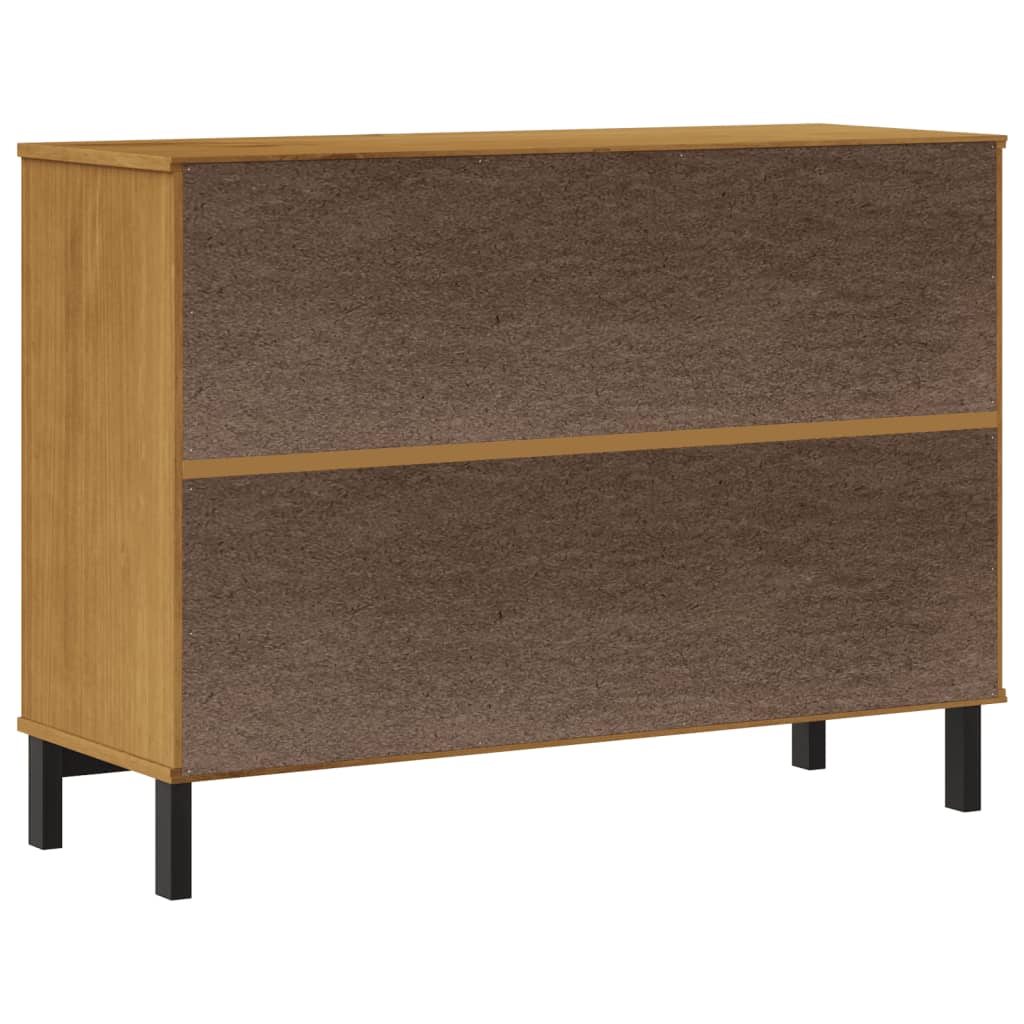 Sideboard With Glass Door Flam 43.3&quot;X15.7&quot;X31.5&quot; Solid Wood Pine