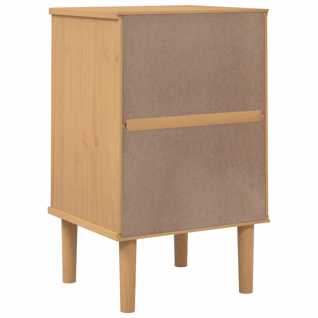 Bedside Cabinet Senja Rattan Look 15.7&quot;X13.8&quot;X25.6&quot; Solid Wood Pine