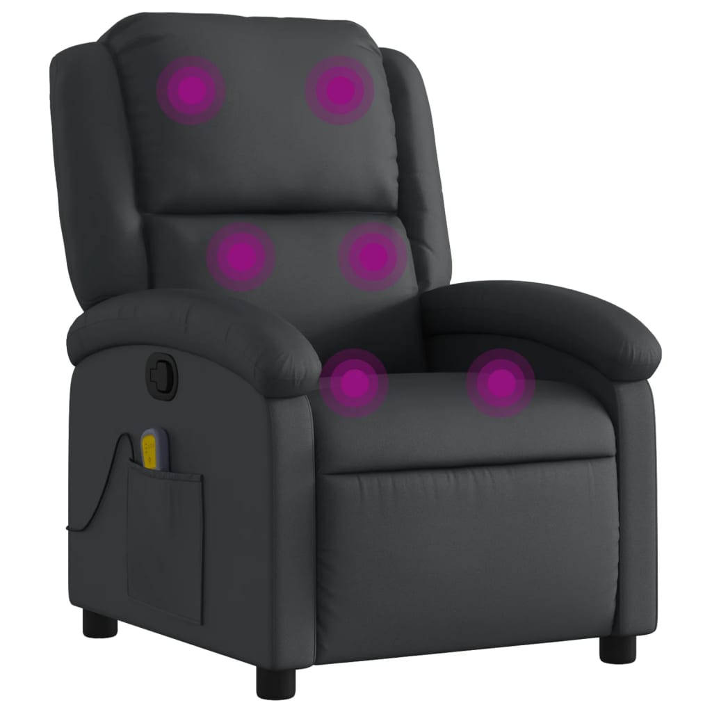 Massage Recliner Chair Real Leather