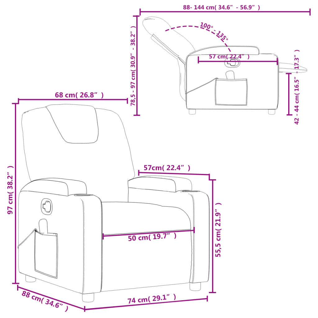 Massage Recliner Chair Faux Leather