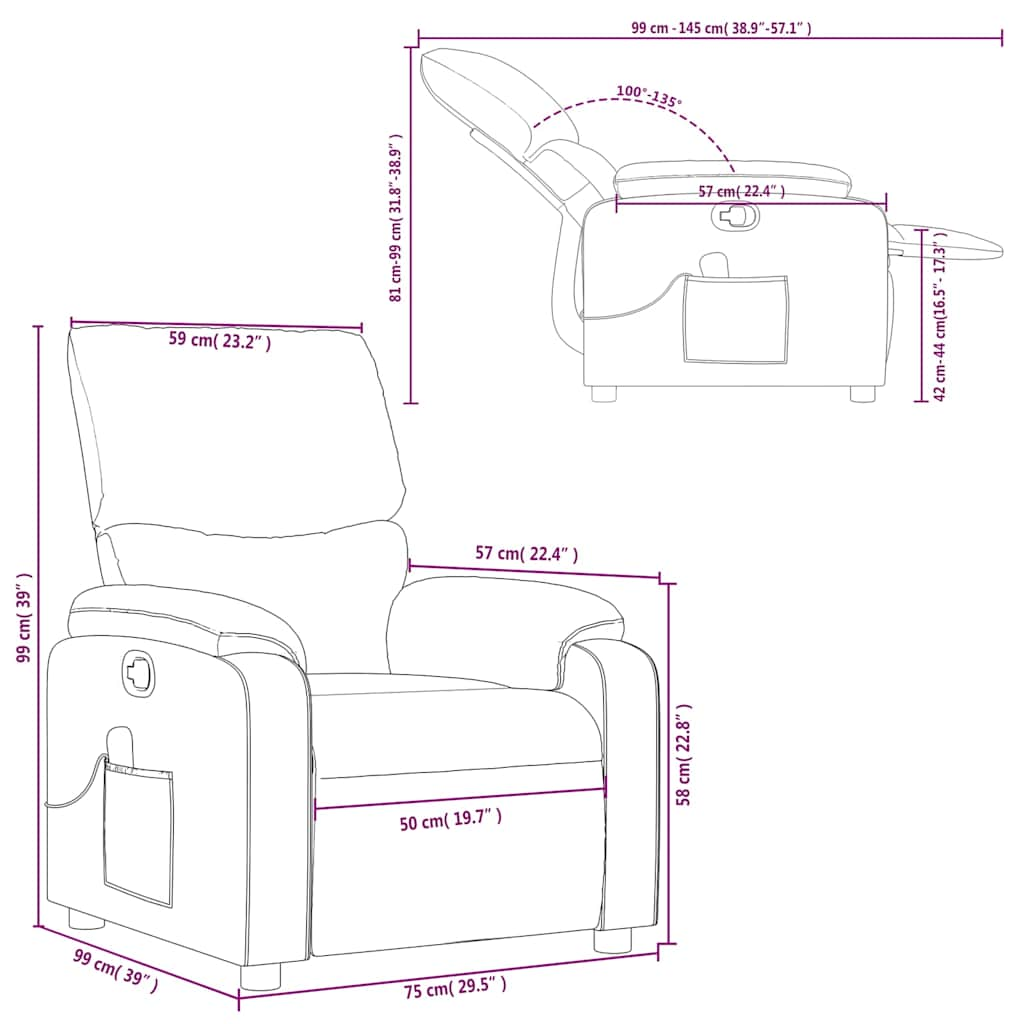 Massage Recliner Chair Fabric