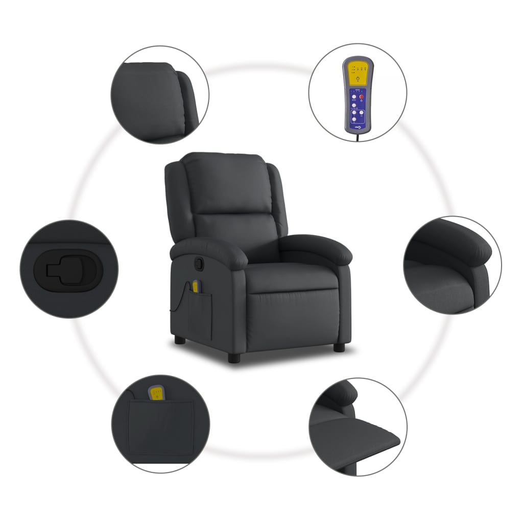 Massage Recliner Chair Real Leather