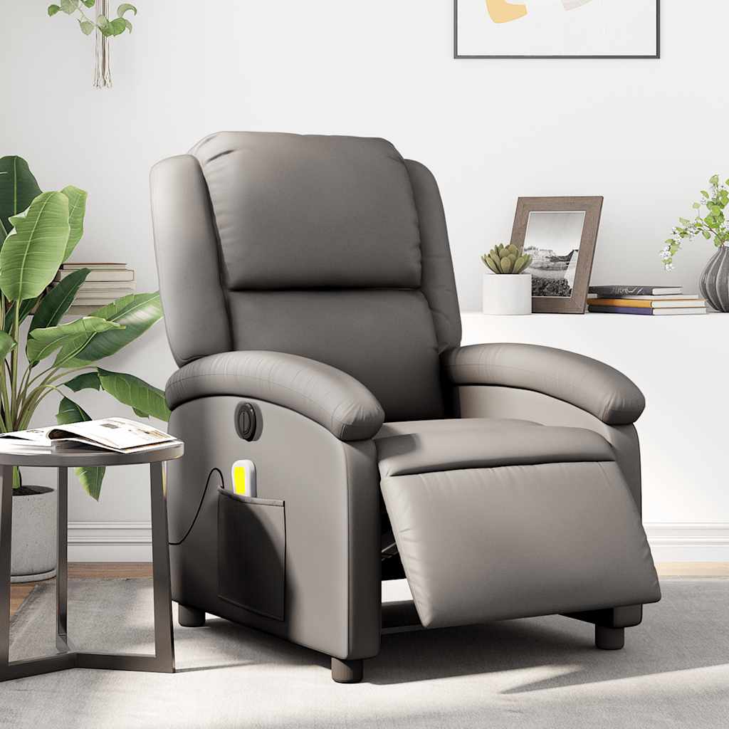 Massage Recliner Chair Real Leather