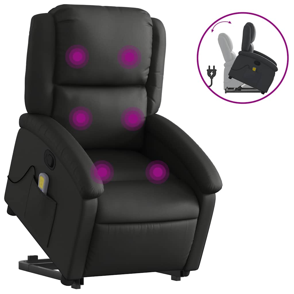 Stand Up Massage Recliner Chair Real Leather