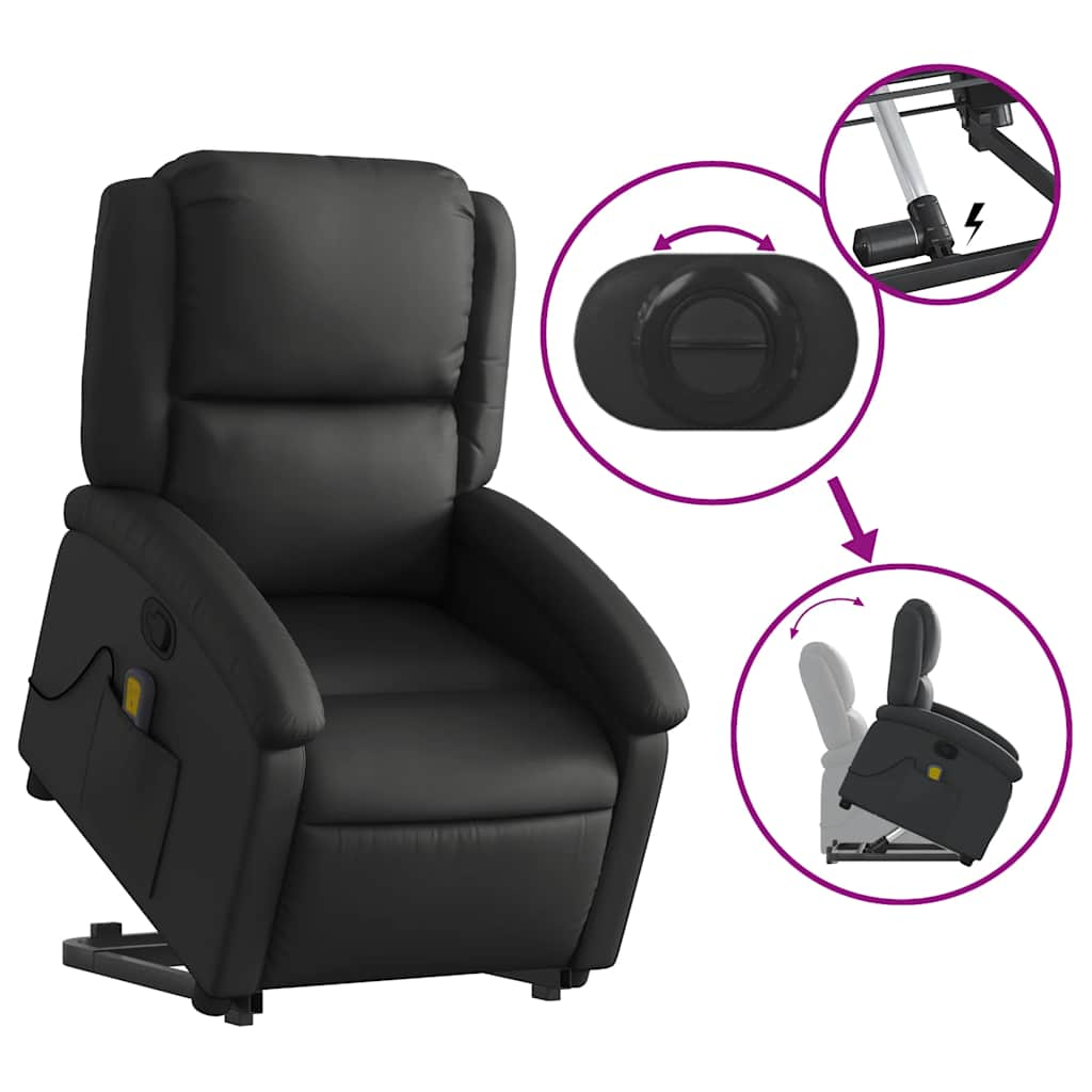 Stand Up Massage Recliner Chair Real Leather