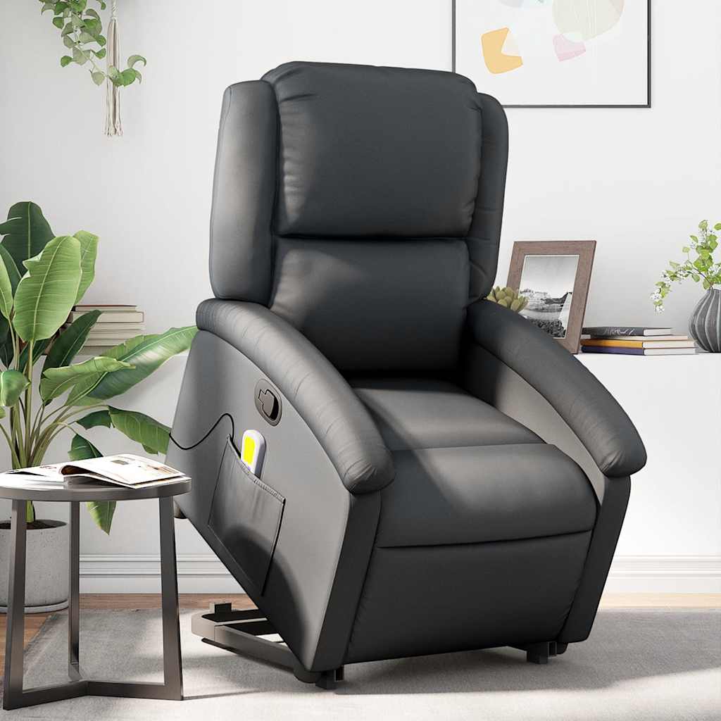 Stand Up Massage Recliner Chair Real Leather