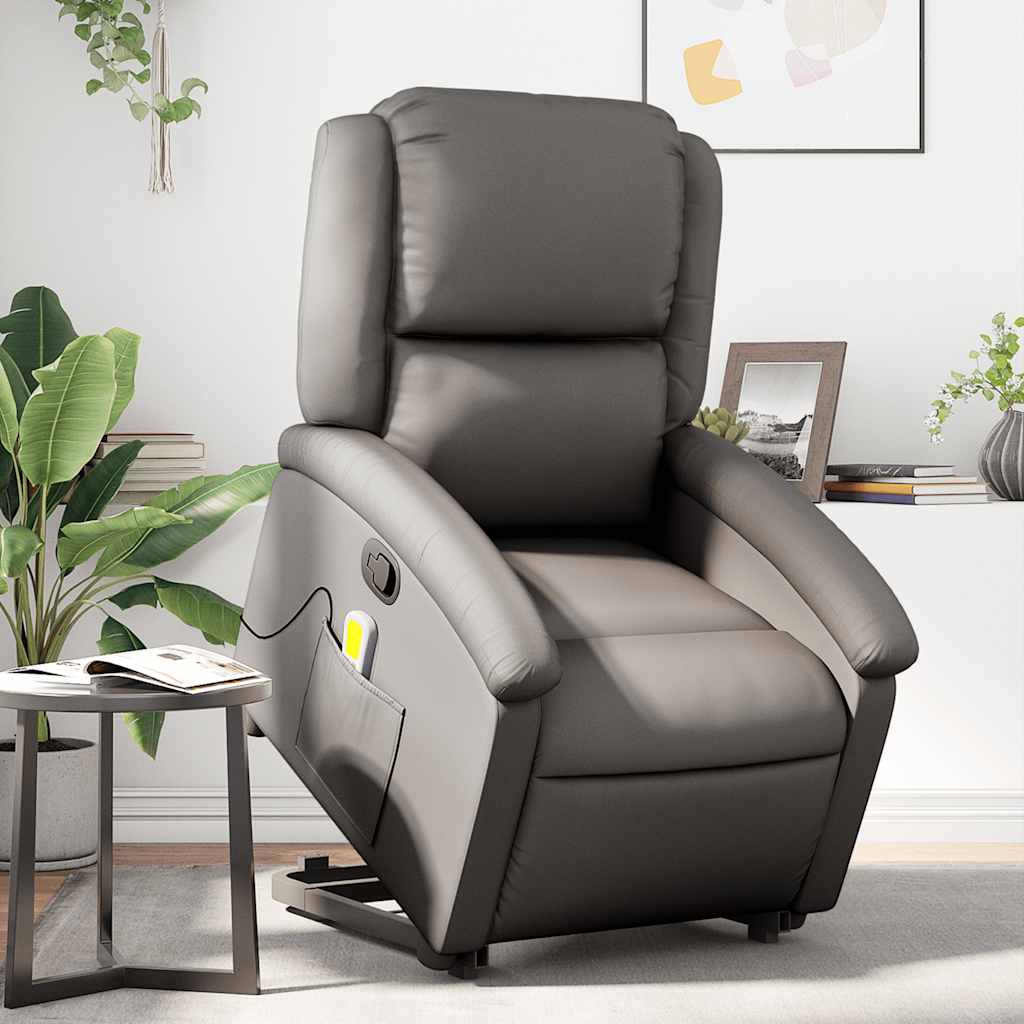 Stand Up Massage Recliner Chair Real Leather