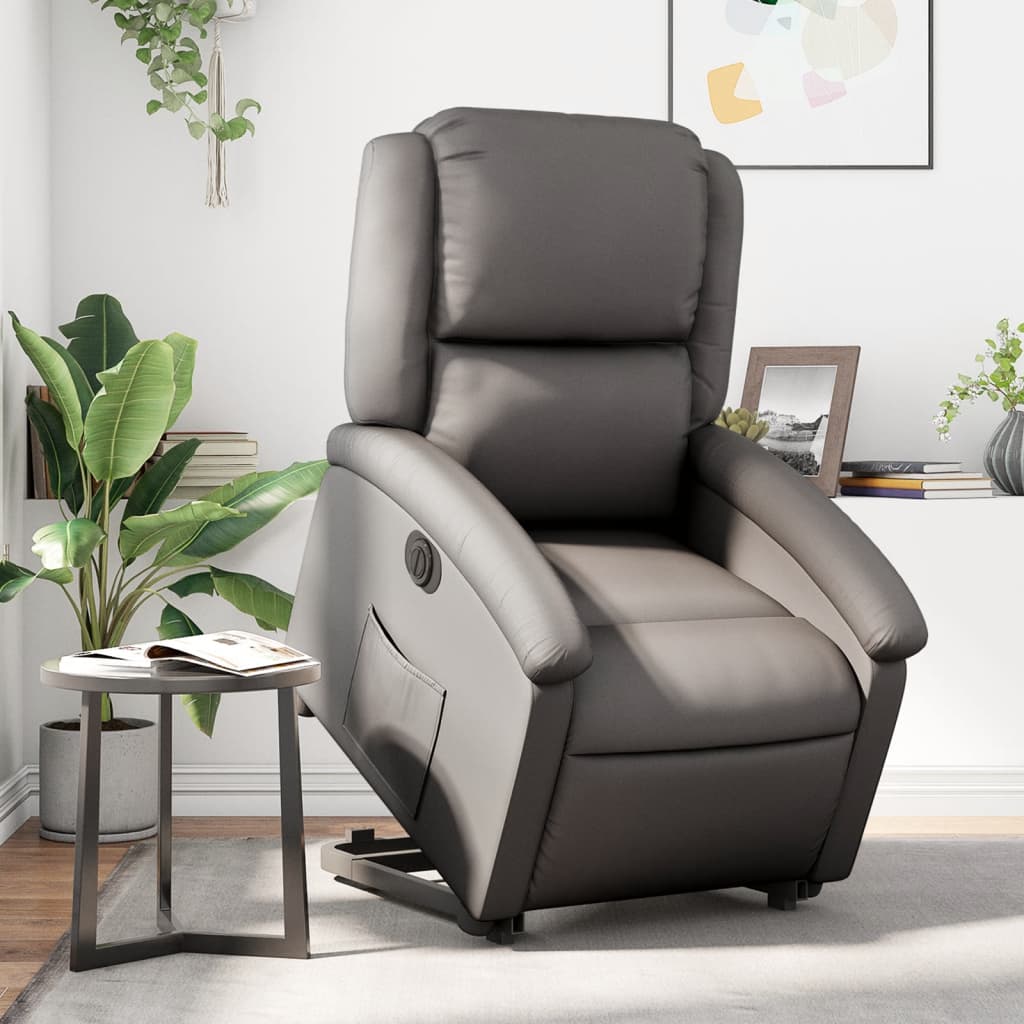 Stand Up Massage Recliner Chair Real Leather