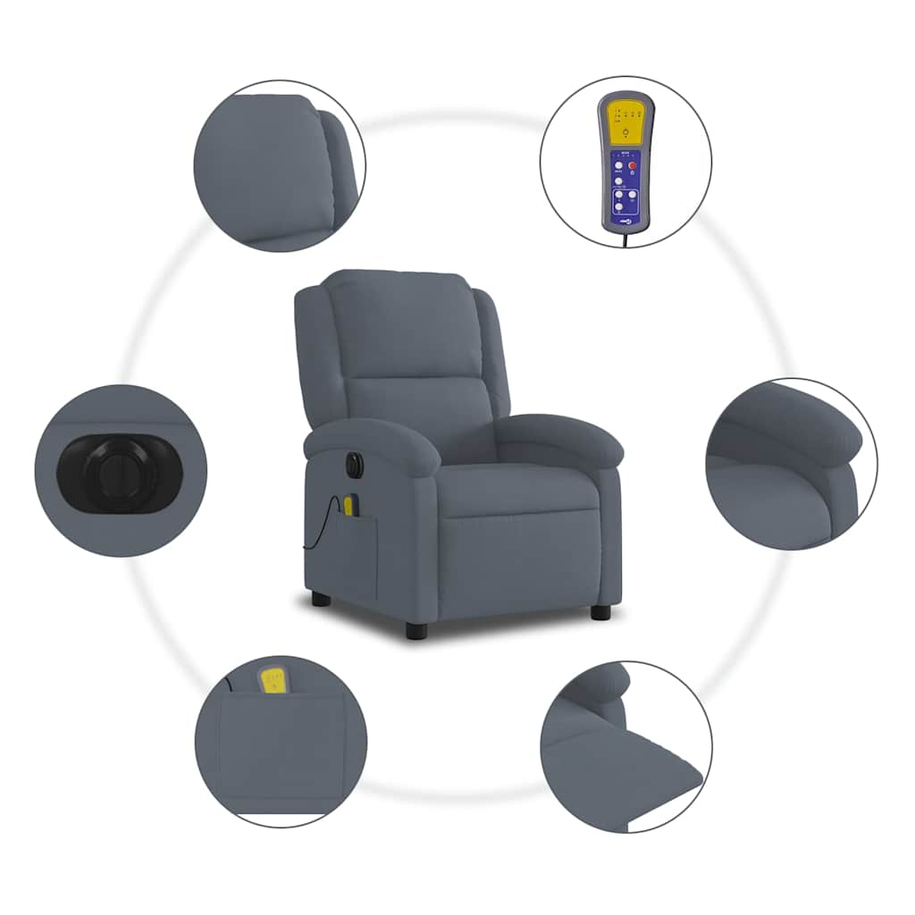 Electric Massage Recliner Chair Velvet