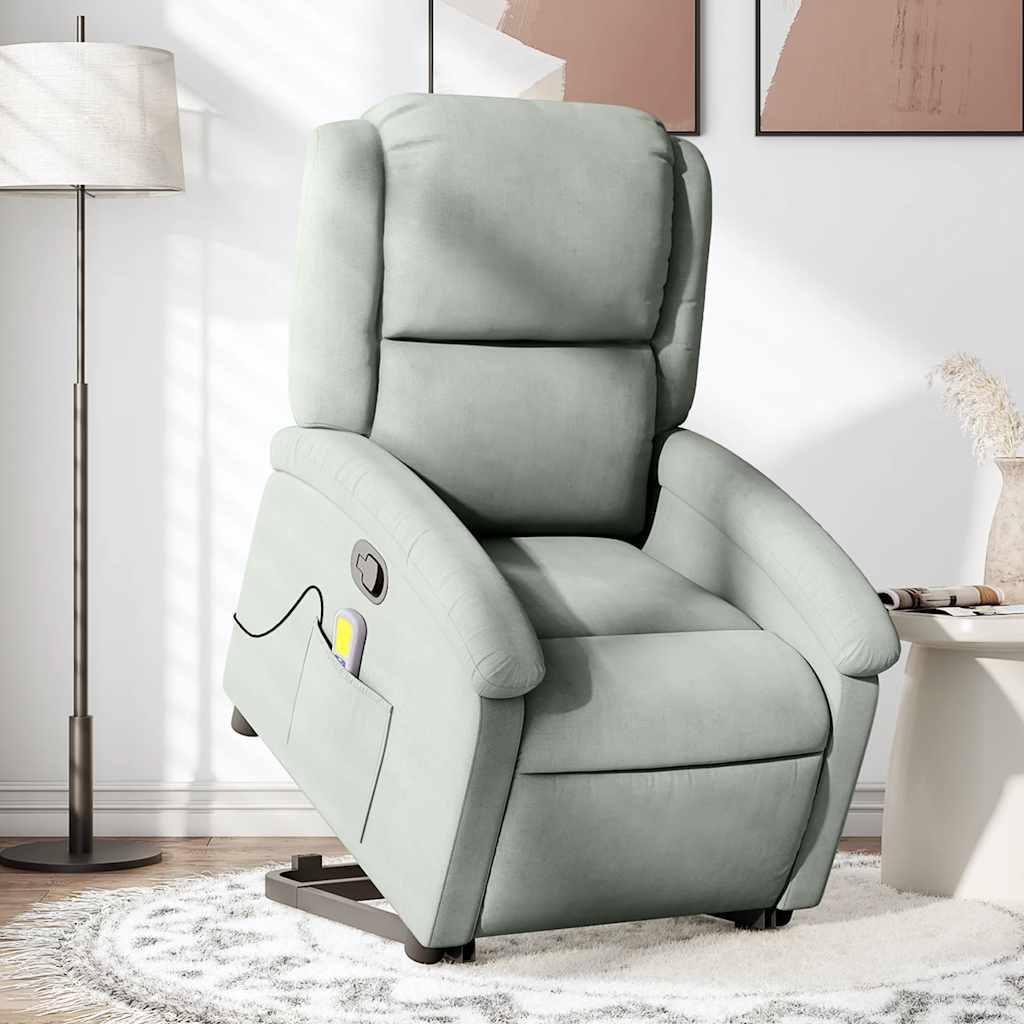 Electric Stand Up Massage Recliner Chair Velvet