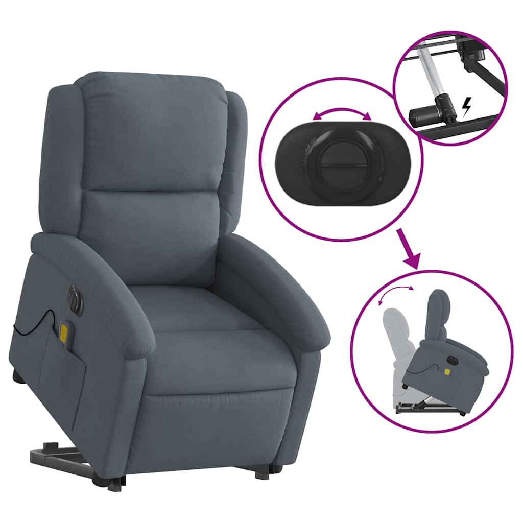 Electric Stand Up Massage Recliner Chair Velvet