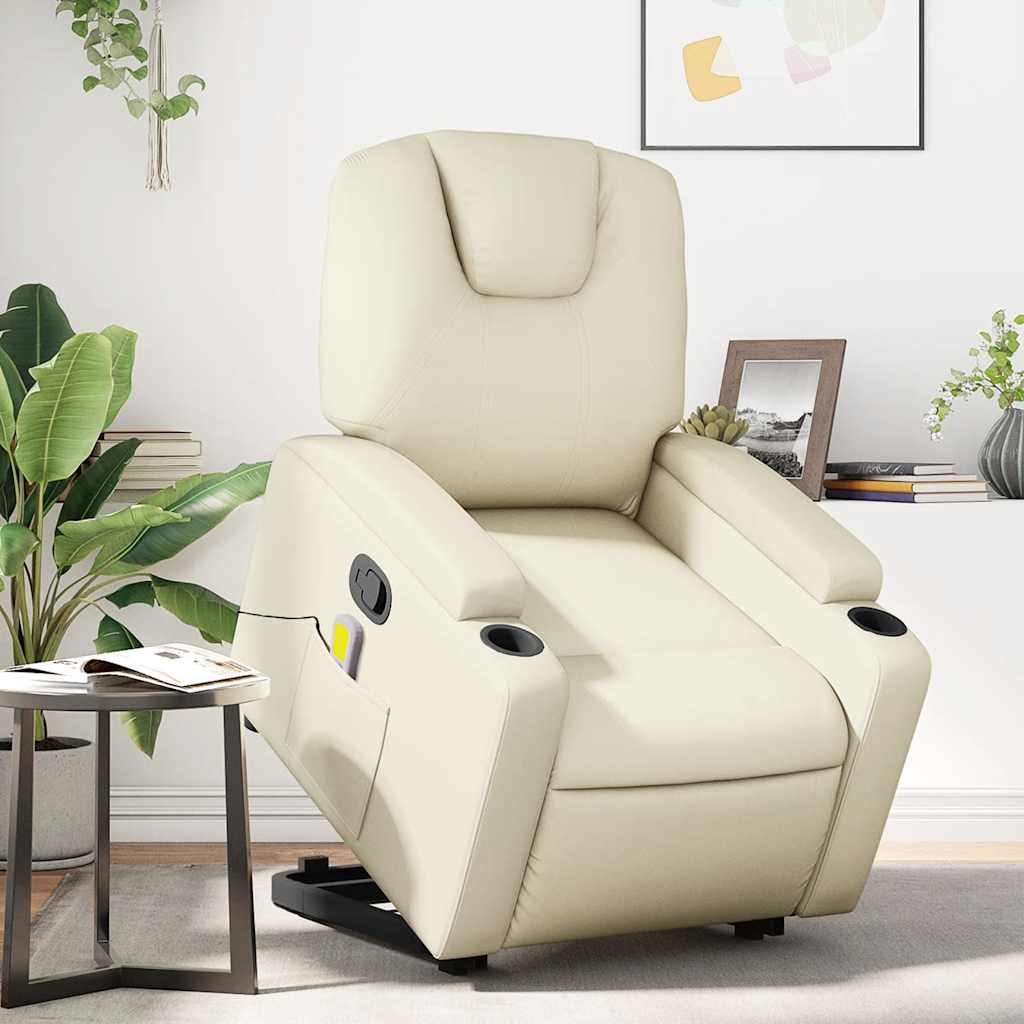 Electric Stand Up Massage Recliner Chair Faux Leather