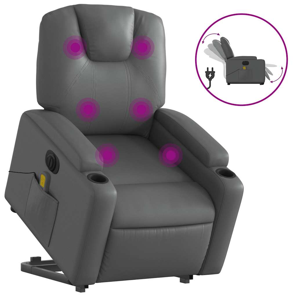 Electric Stand Up Massage Recliner Chair Faux Leather