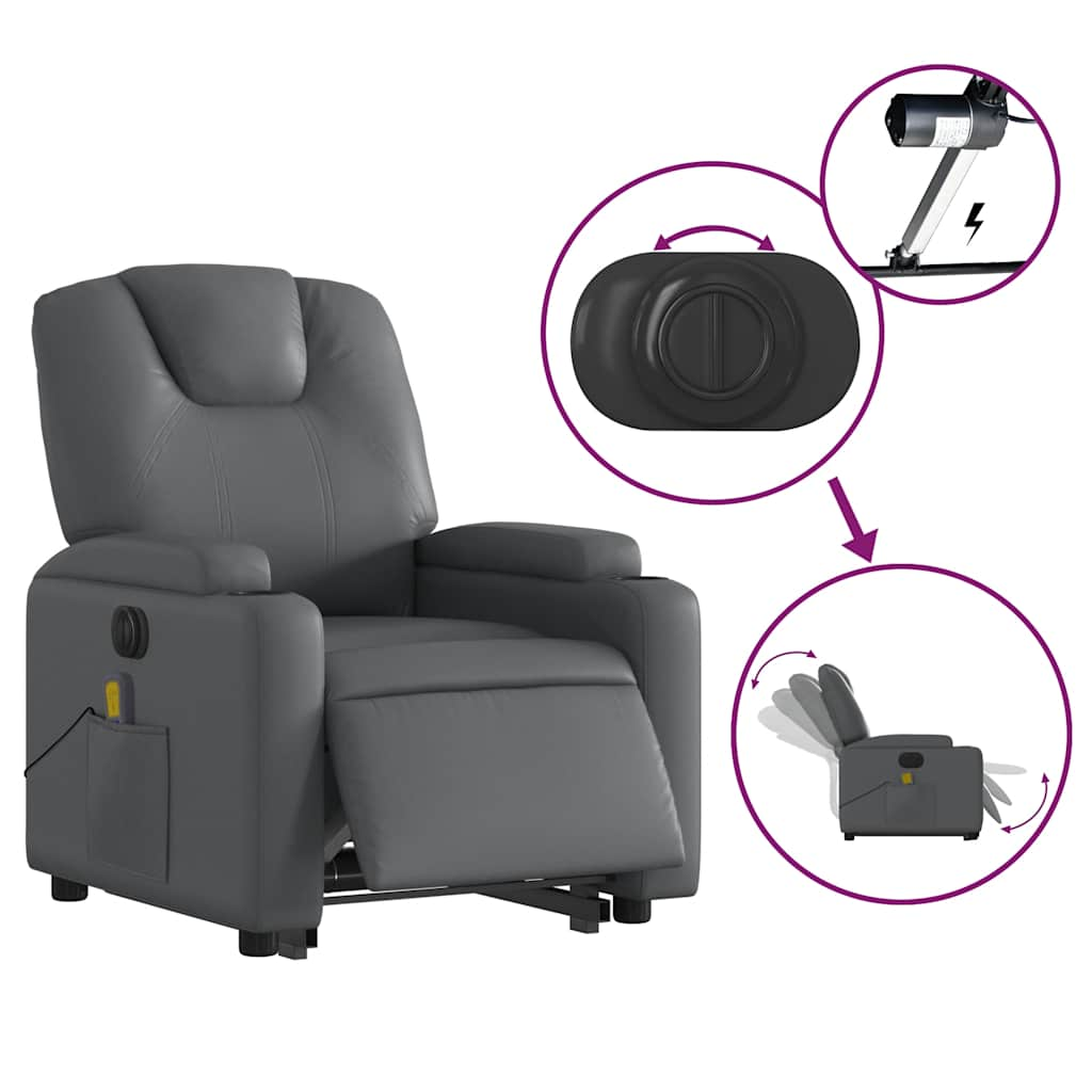 Electric Stand Up Massage Recliner Chair Faux Leather