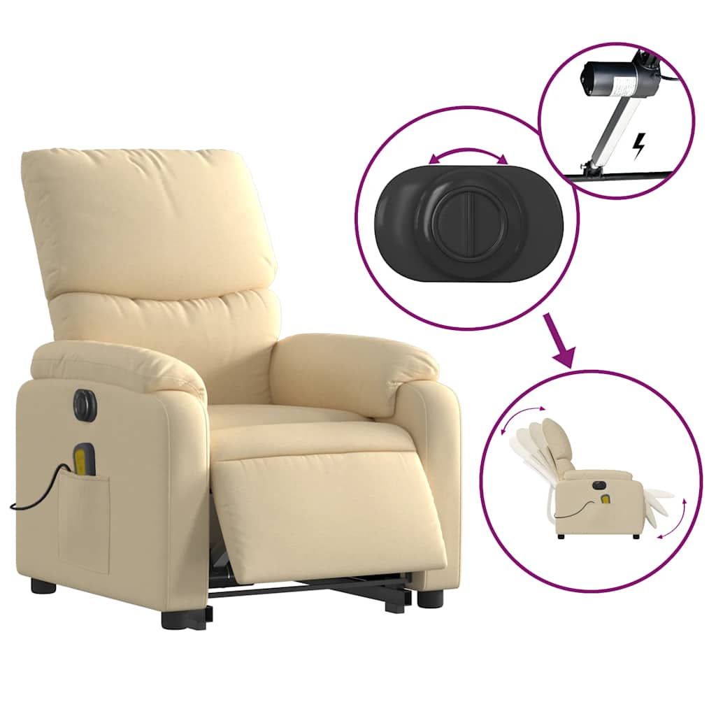 Electric Stand Up Massage Recliner Chair Fabric