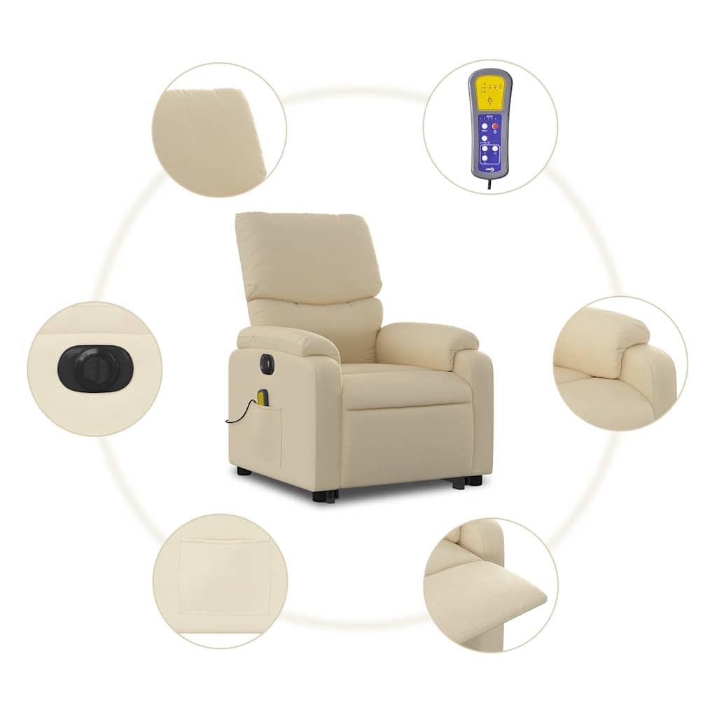 Electric Stand Up Massage Recliner Chair Fabric