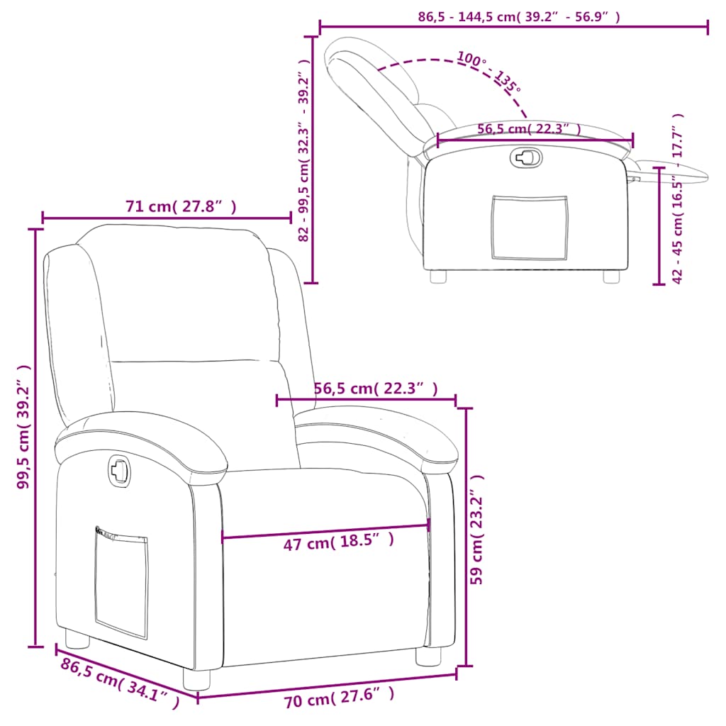 Recliner Chair Real Leather