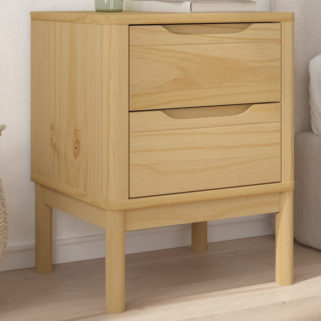 Bedside Cabinet Floro 17.7&quot;X15.4&quot;X22.4&quot; Solid Wood Pine