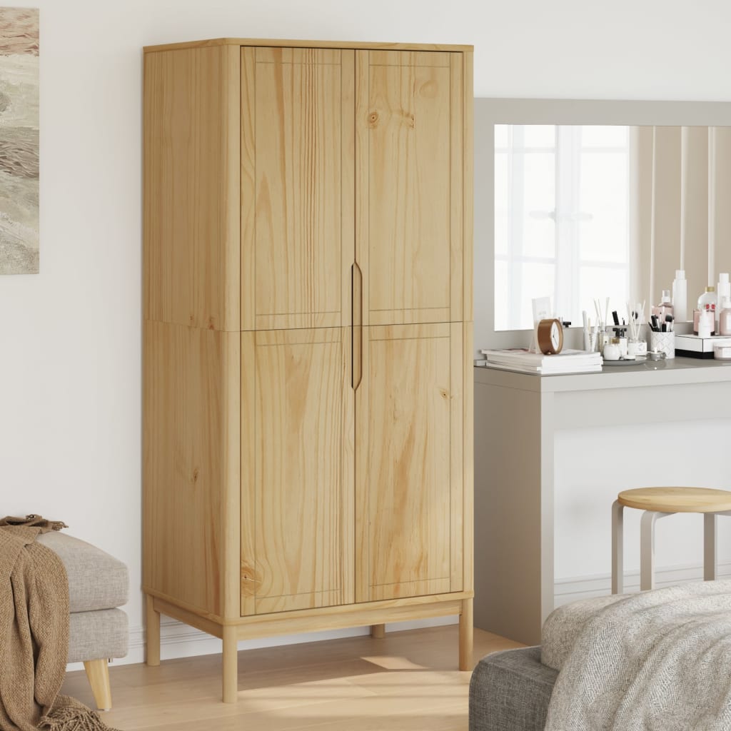 Wardrobe Floro 30.3&quot;X20.9&quot;X67.3&quot; Solid Wood Pine