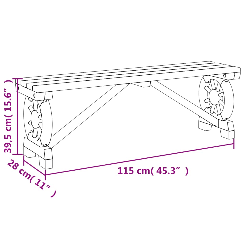 Patio Bench Solid Wood Fir