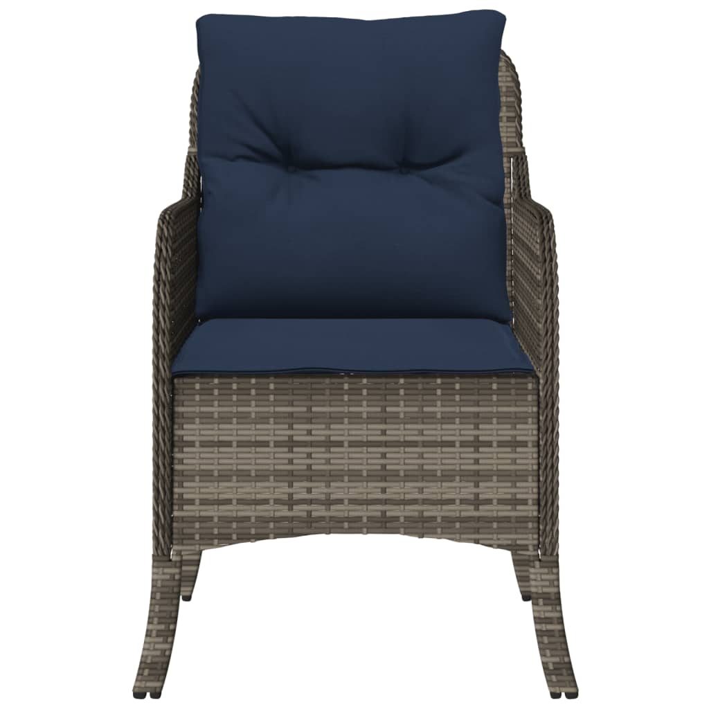 Patio Chairs With Cushions 2 Pcs Gray Poly Rattan