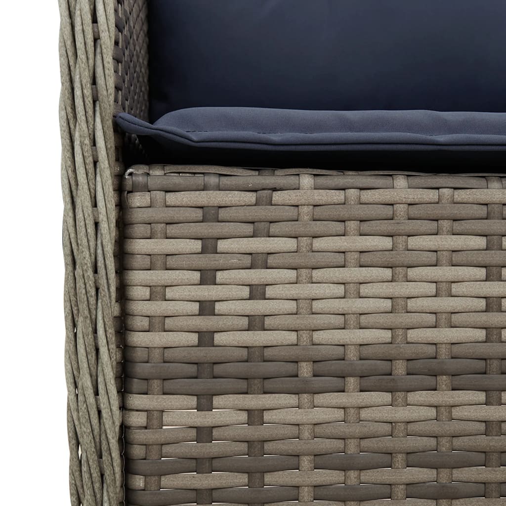 Patio Chairs With Cushions 2 Pcs Gray Poly Rattan