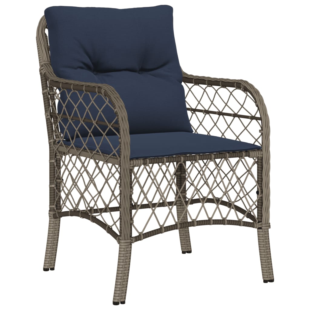 Patio Chairs With Cushions 2 Pcs Gray Poly Rattan