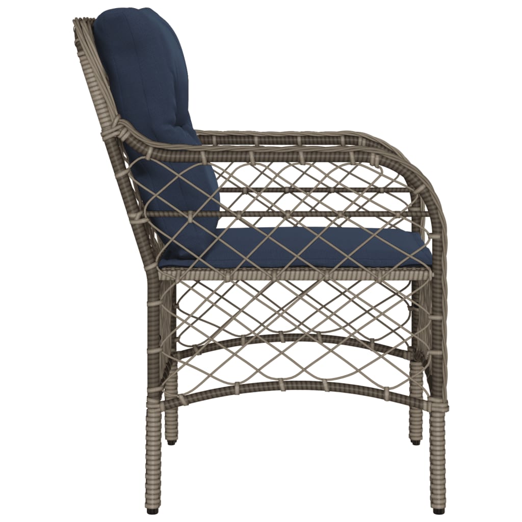 Patio Chairs With Cushions 2 Pcs Gray Poly Rattan