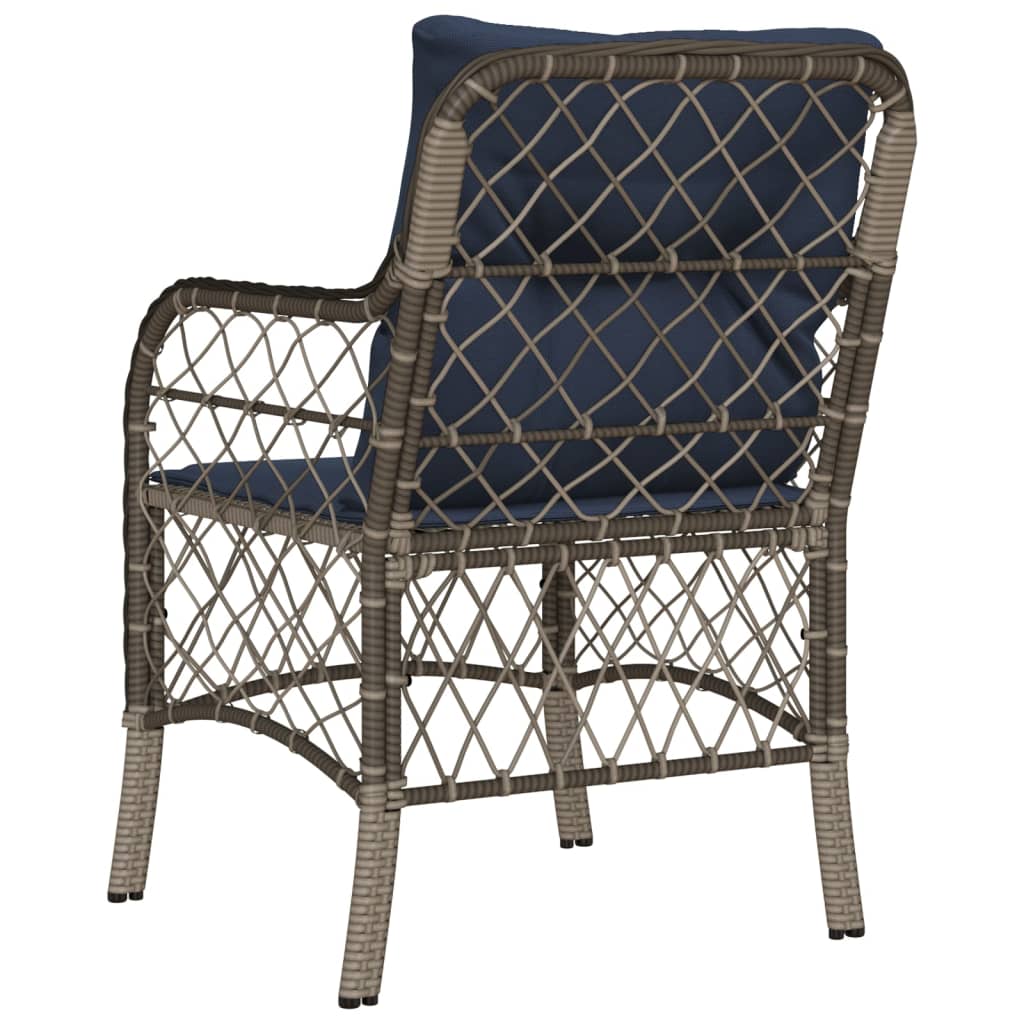 Patio Chairs With Cushions 2 Pcs Gray Poly Rattan