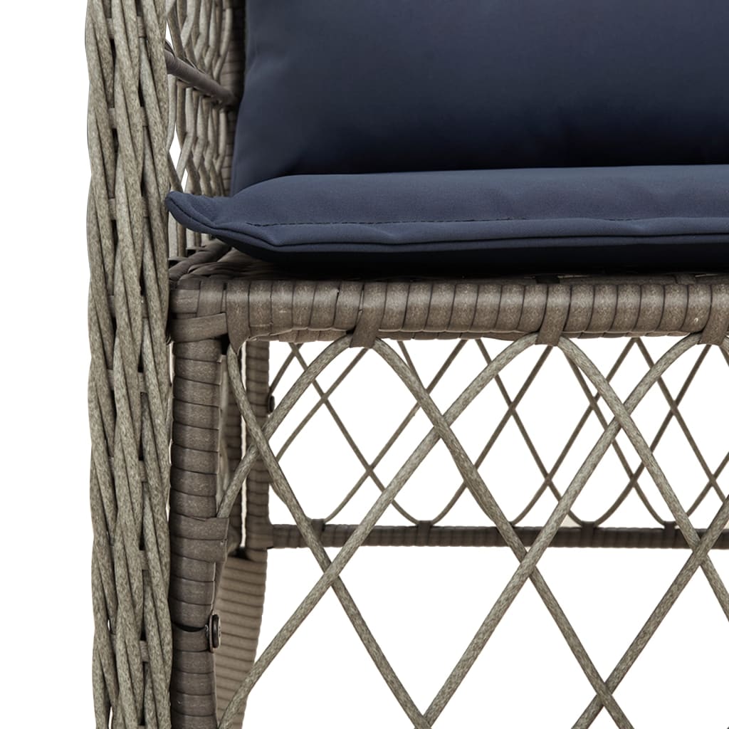 Patio Chairs With Cushions 2 Pcs Gray Poly Rattan