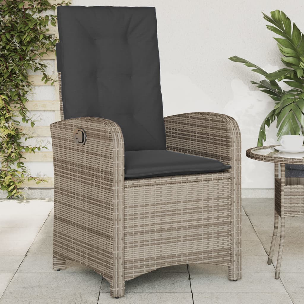 Reclining Patio Chairs 2 Pcs With Cushions Poly Rattan