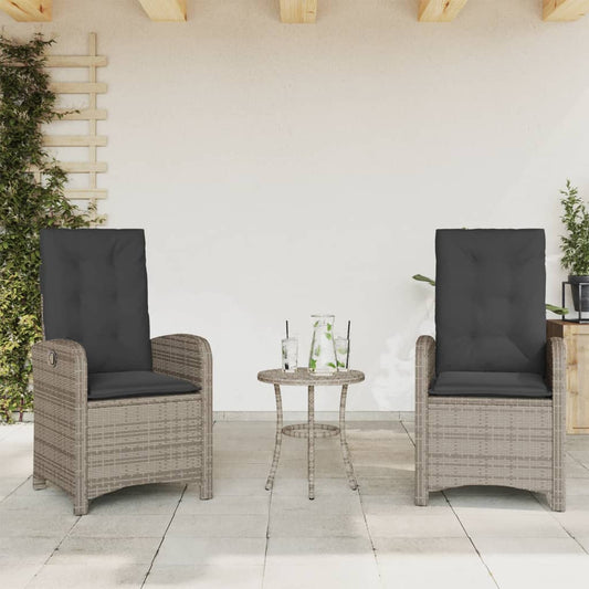 Reclining Patio Chairs 2 Pcs With Cushions Poly Rattan