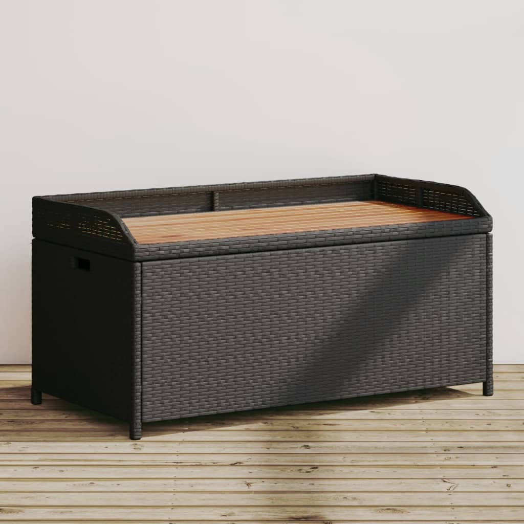 Storage Bench Poly Rattan And Acacia Wood