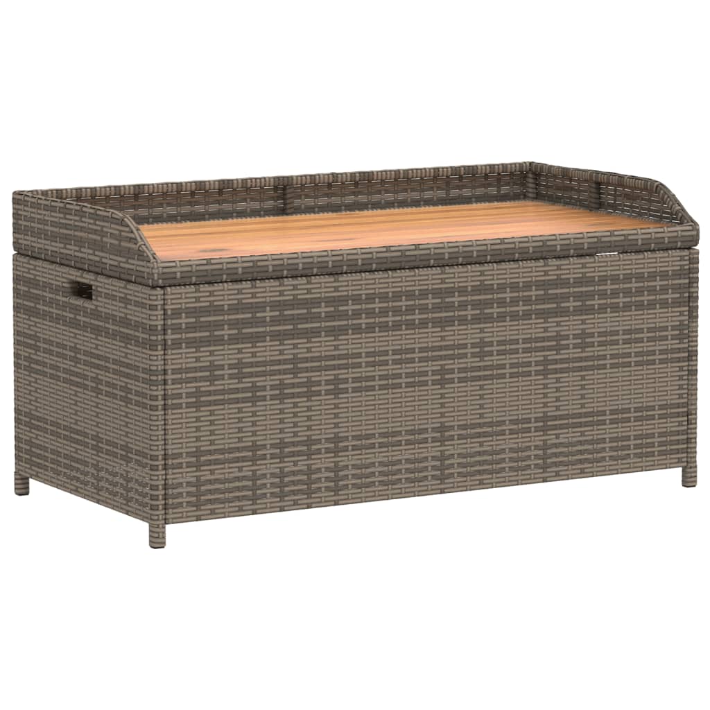 Storage Bench Poly Rattan And Acacia Wood