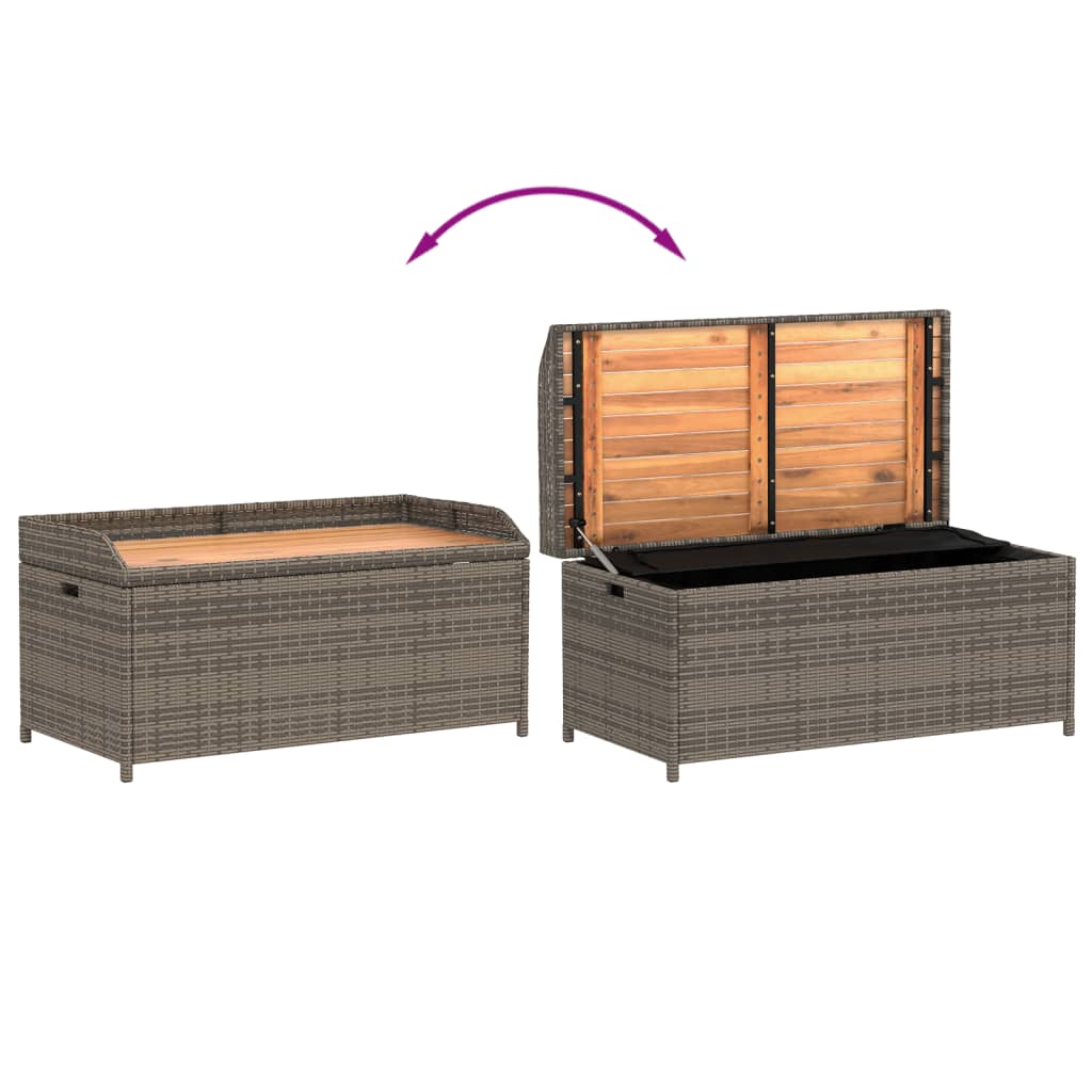 Storage Bench Poly Rattan And Acacia Wood