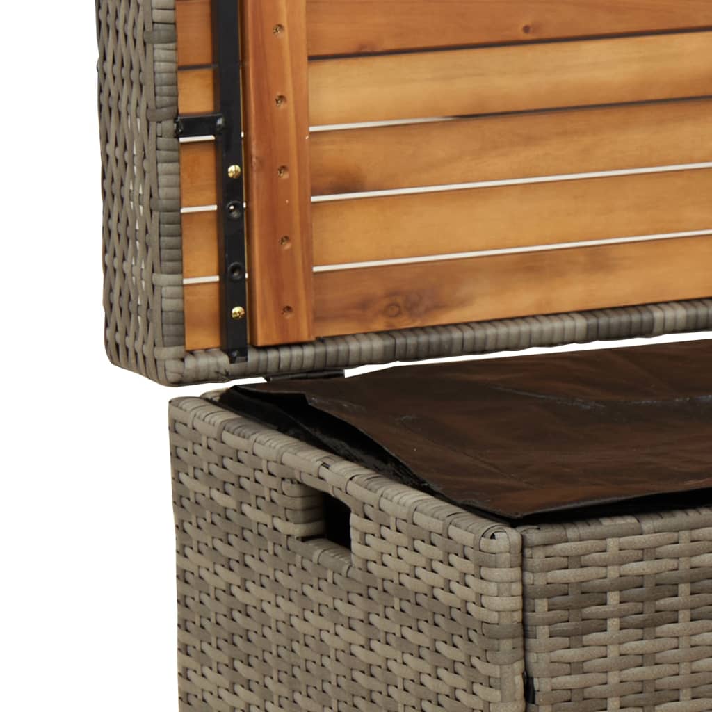 Storage Bench Poly Rattan And Acacia Wood