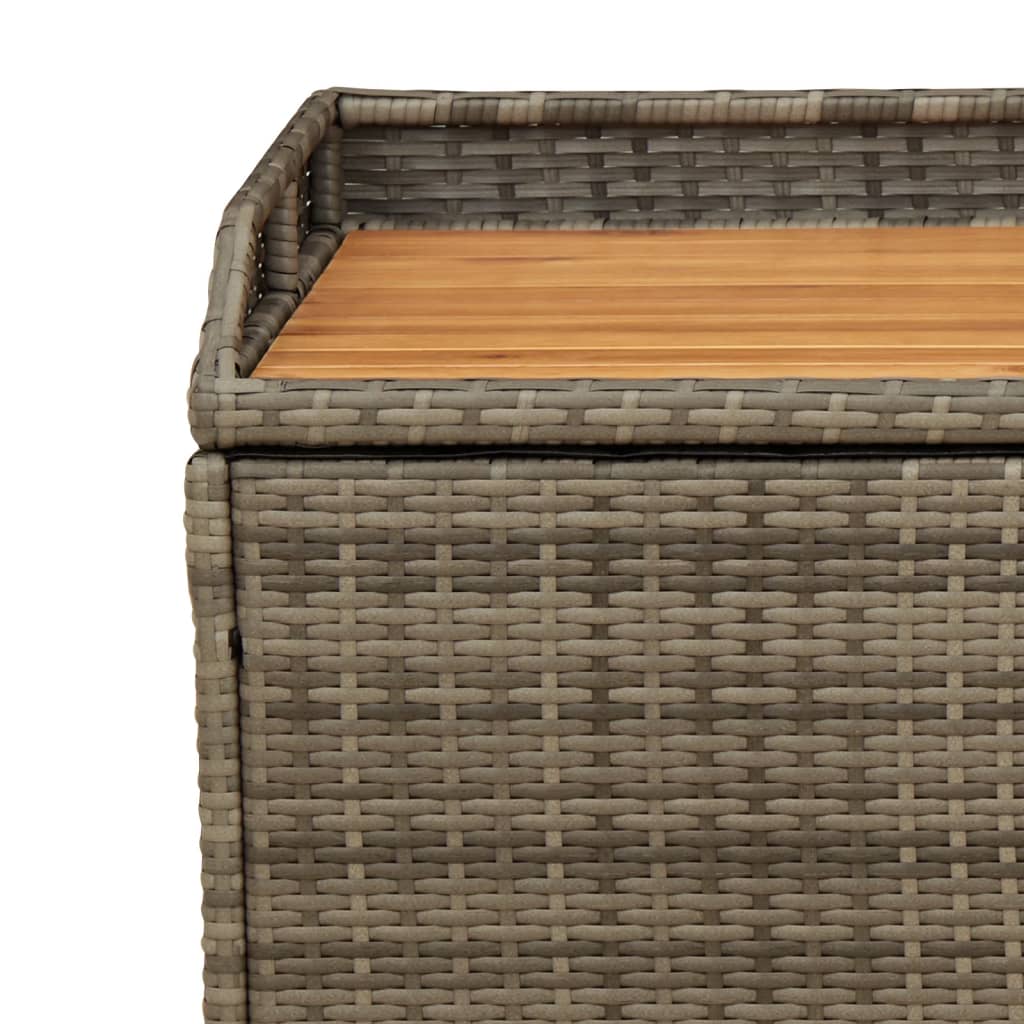 Storage Bench Poly Rattan And Acacia Wood