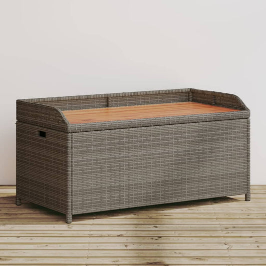 Storage Bench Poly Rattan And Acacia Wood