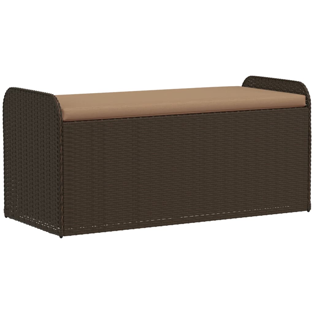 Storage Bench With Cushion Poly Rattan