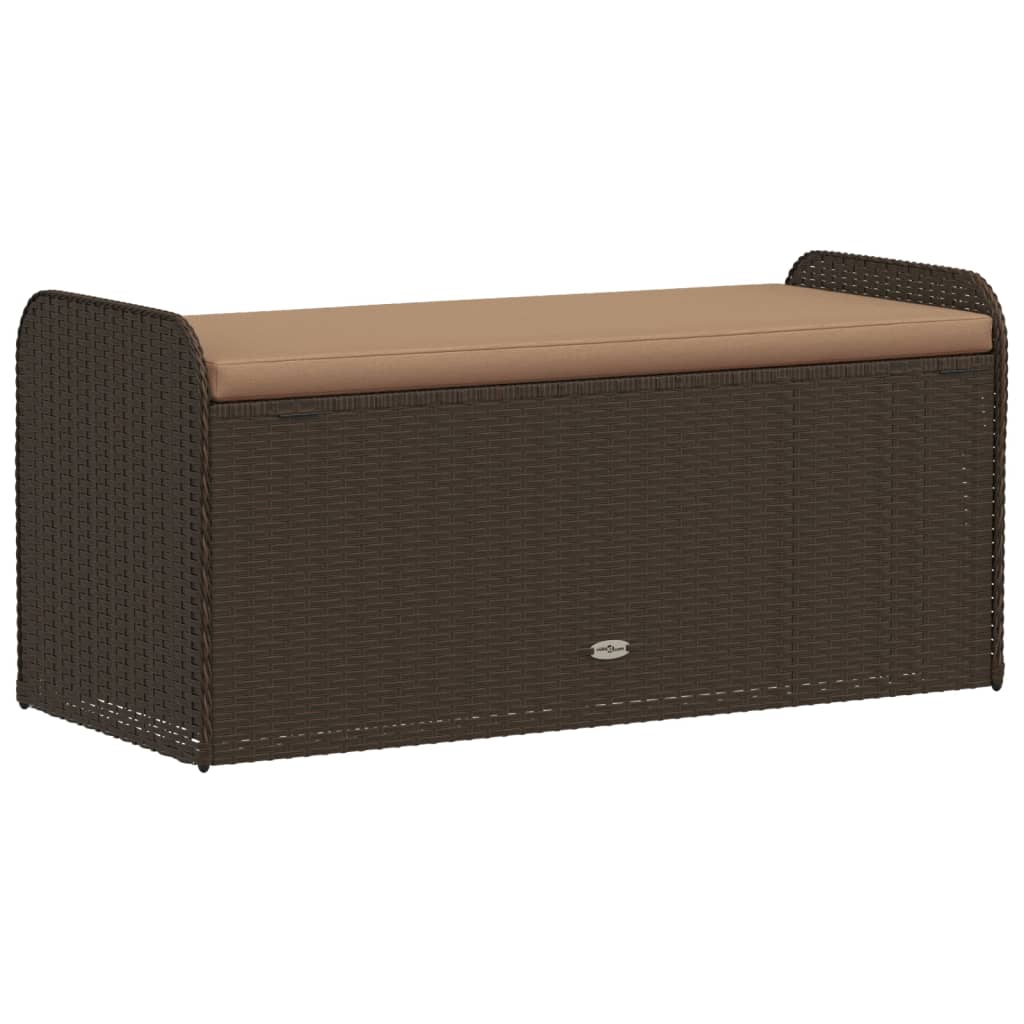 Storage Bench With Cushion Poly Rattan