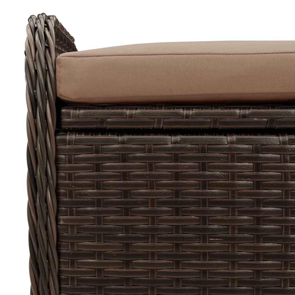 Storage Bench With Cushion Poly Rattan