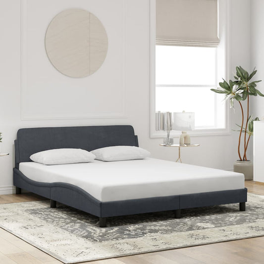 Bed Frame Without Mattress 59.8&quot;X79.9&quot; Velvet