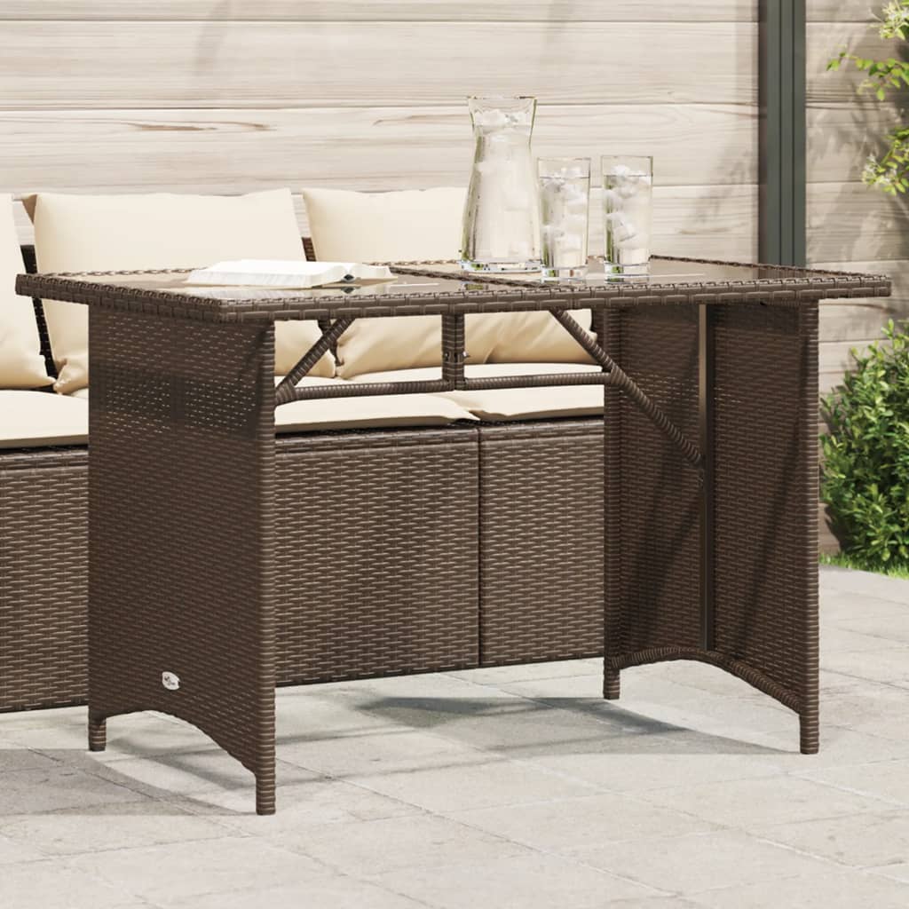 Patio Table With Top 43.3&quot;X26.8&quot;X27.6&quot; Poly Rattan