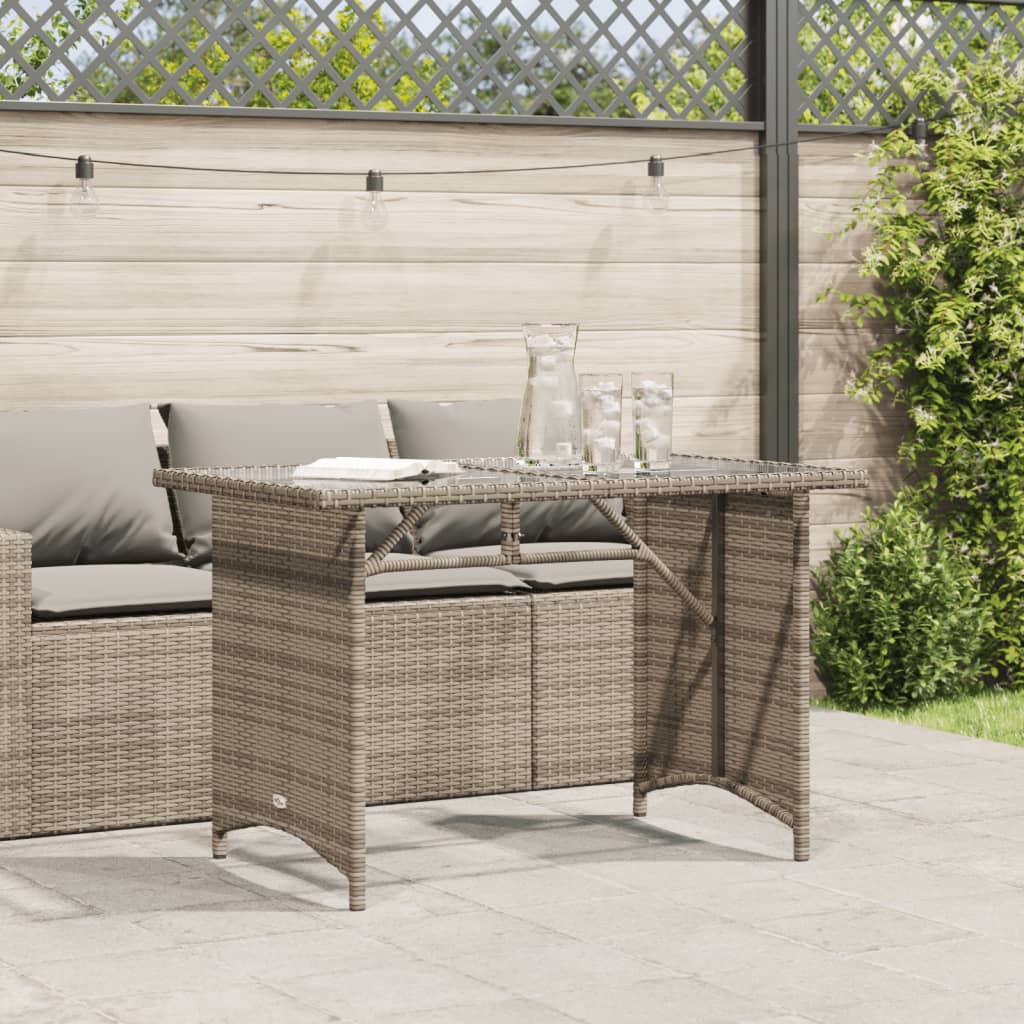 Patio Table With Top 43.3&quot;X26.8&quot;X27.6&quot; Poly Rattan