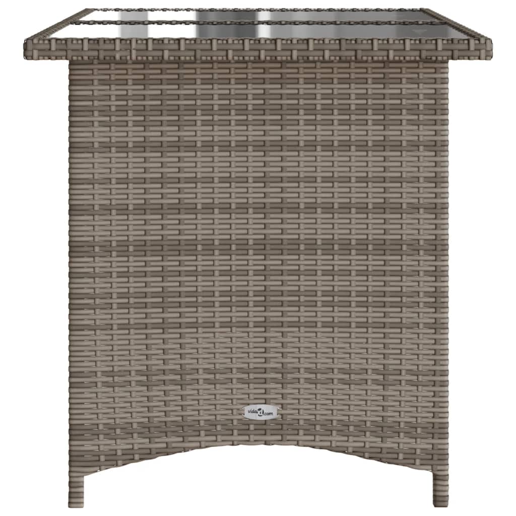 Patio Table With Top 43.3&quot;X26.8&quot;X27.6&quot; Poly Rattan