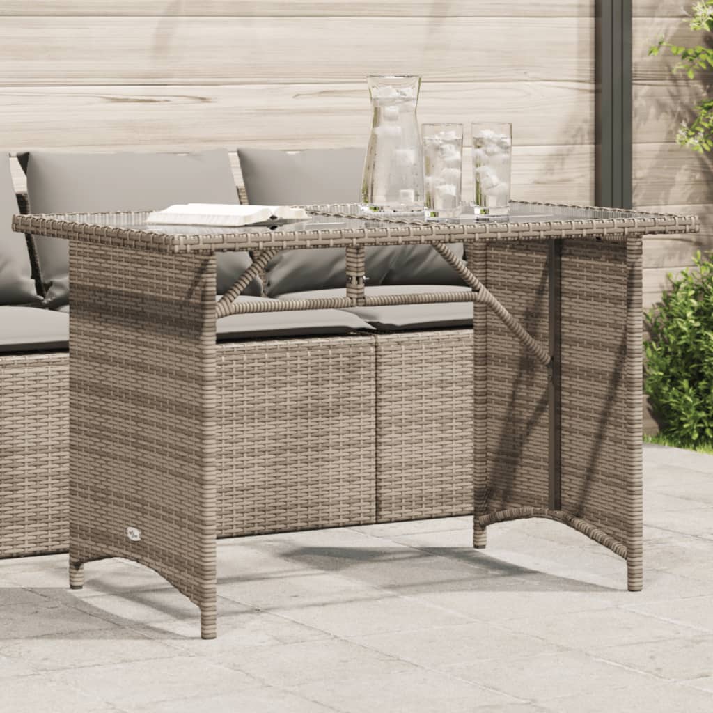 Patio Table With Top 43.3&quot;X26.8&quot;X27.6&quot; Poly Rattan